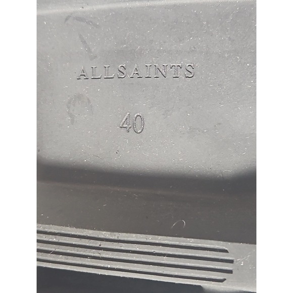 AllSaints  Alexia Boot Black Shine lace up  zipper leather combat boots woman 10 - Picture 8 of 10